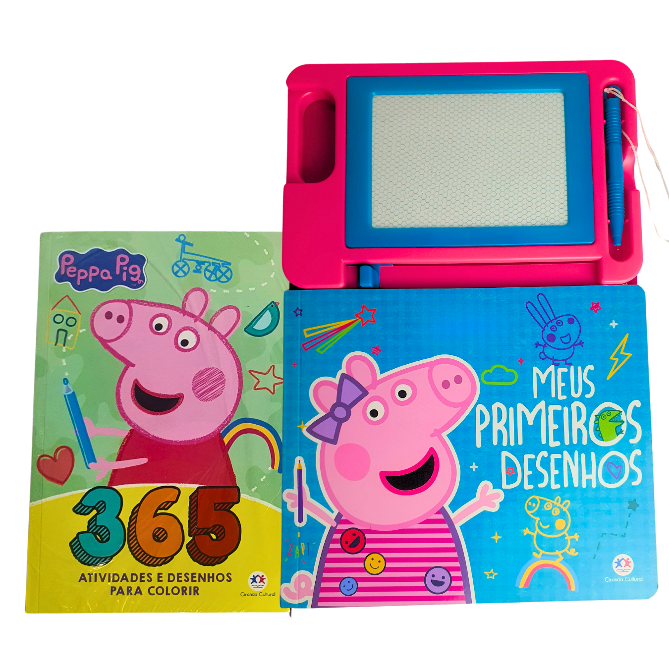 Kit 2 Livros Infantil Peppa Pig: 365 Atividades E Desenhos Para Colorir + Lousa Magnética Meus Primeiros Desenhos - Ciranda Cultural Kit 2 Livros Infantil Peppa Pig: 365 Atividades E Desenhos Para Colorir + Lousa Magnética Meus Primeiros Desenhos - Ciranda Cultural